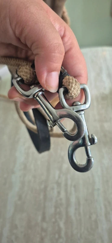 Rênes Allemande en cuir et corde
