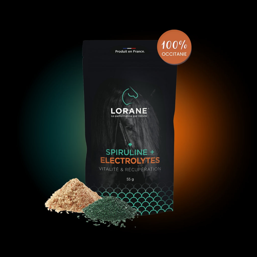 Aliment complémentaire équin hautement concentré  Spiruline + Electrolytes